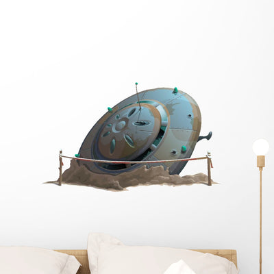 Ugo Landed or Crashed Wall Decal shown on a wall