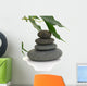 serene picture with pebbles and tree isolated on white Wall Decal