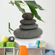 serene picture with pebbles and tree isolated on white Wall Decal