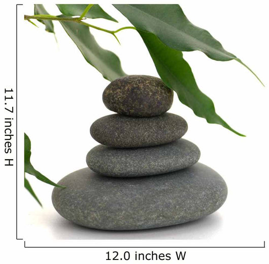 serene picture with pebbles and tree isolated on white Wall Decal