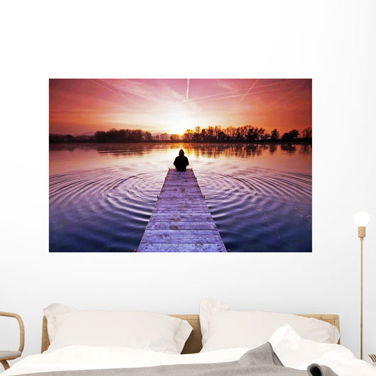 Waiting for the sunrise Wall Mural
