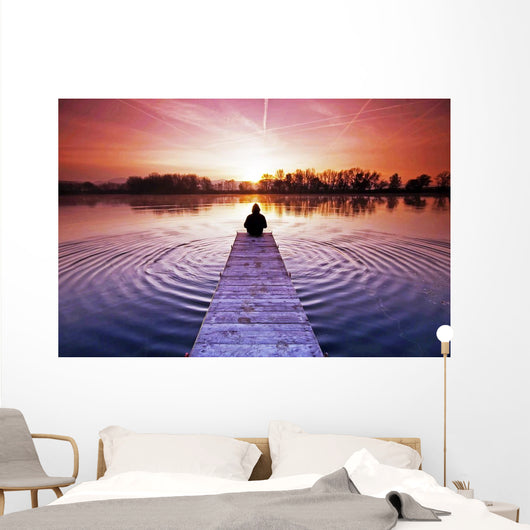 Waiting for the sunrise Wall Mural