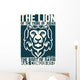 Biblical illustration. Christian lettering. The lion of the tribe of Judah. Revelation 5:5 Wall Mural