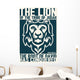 Biblical illustration. Christian lettering. The lion of the tribe of Judah. Revelation 5:5 Wall Mural