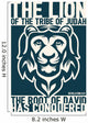 Biblical illustration. Christian lettering. The lion of the tribe of Judah. Revelation 5:5 Wall Mural