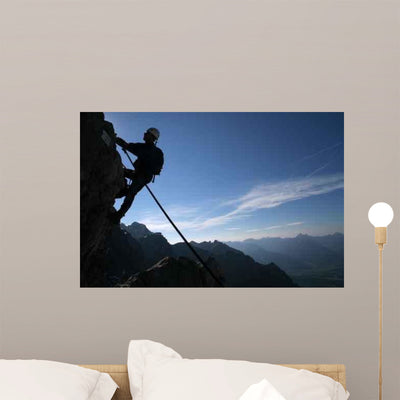 Climber Wall Mural shown on a wall
