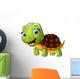 Happy turtle cartoon isolated on white background Wall Decal