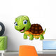 Happy turtle cartoon isolated on white background Wall Decal