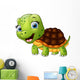 Happy turtle cartoon isolated on white background Wall Decal