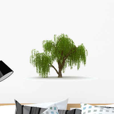 Weeping Willow Wall Decal shown on a wall