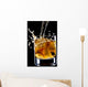 glass of whiskey and ice isolated over black background Wall Mural