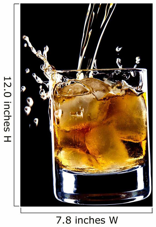 glass of whiskey and ice isolated over black background Wall Mural
