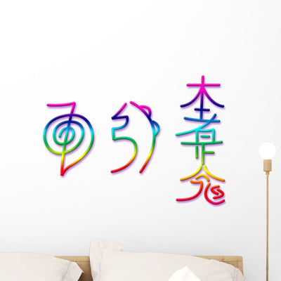 Reiki Symbols Wall Stickers shown on a wall