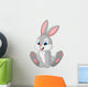 Happy bunny cartoon isolated on white background Wall Decal