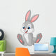 Happy bunny cartoon isolated on white background Wall Decal