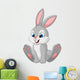 Happy bunny cartoon isolated on white background Wall Decal
