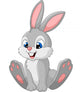 Happy bunny cartoon isolated on white background Wall Decal