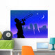 Trumpet player in town Wall Mural