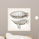 Steampunk Mechanical Flying Airship Wall Decal