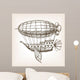 Steampunk Mechanical Flying Airship Wall Decal