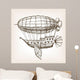 Steampunk Mechanical Flying Airship Wall Decal