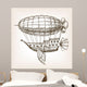 Steampunk Mechanical Flying Airship Wall Decal