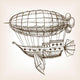 Steampunk Mechanical Flying Airship Wall Decal