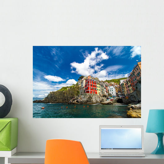Beautiful view of Riomaggiore, Cinque Terre national park, Liguria, Italy Wall Mural