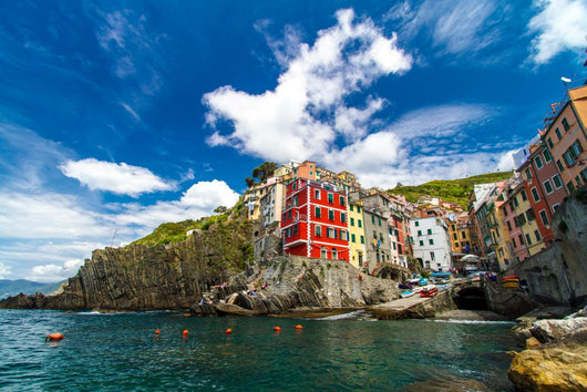 Beautiful view of Riomaggiore, Cinque Terre national park, Liguria, Italy Wall Mural