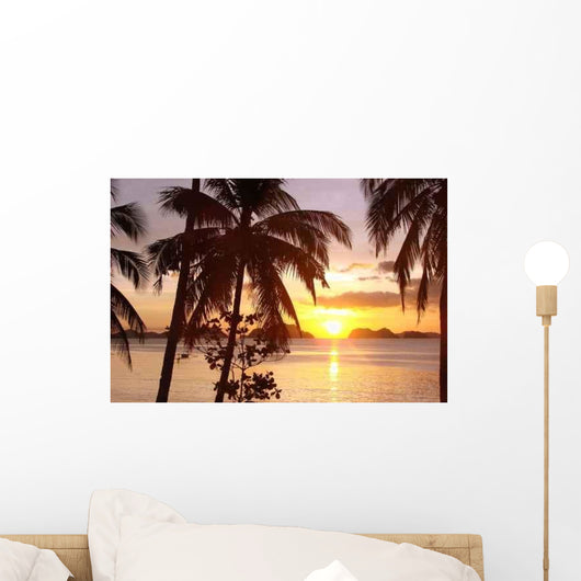 Sunset Coconuts Wall Decal