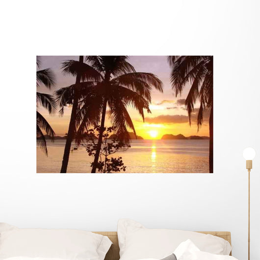 Sunset Coconuts Wall Decal