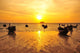 Beach on Tropical Islands at Sunrise Wall Mural