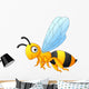 Bee cartoon flying Wall Decal