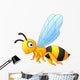 Bee cartoon flying Wall Decal