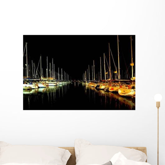 Night Marina Wall Decal