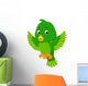 Cute green bird cartoon Wall Decal