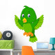 Cute green bird cartoon Wall Decal