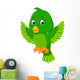 Cute green bird cartoon Wall Decal