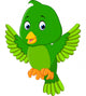 Cute green bird cartoon Wall Decal