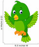 Cute green bird cartoon Wall Decal