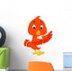 Cute orange bird cartoon Wall Decal