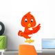 Cute orange bird cartoon Wall Decal