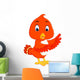 Cute orange bird cartoon Wall Decal