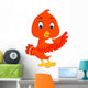 Cute orange bird cartoon Wall Decal