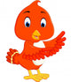 Cute orange bird cartoon Wall Decal