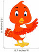 Cute orange bird cartoon Wall Decal
