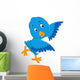 Cute blue bird cartoon Wall Decal