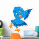 Cute blue bird cartoon Wall Decal