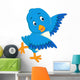 Cute blue bird cartoon Wall Decal