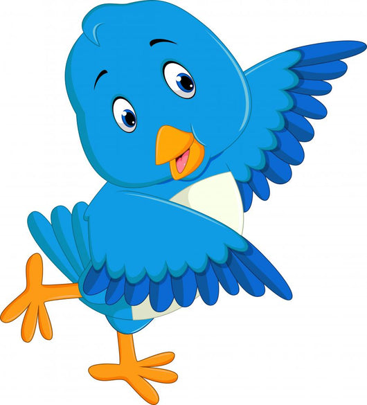 Cute blue bird cartoon Wall Decal